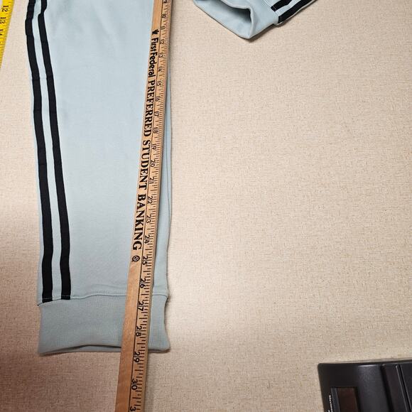 Adidas High Waisted Track Jogger Pants Tapered Striped Primegreen Womens Size XL - Picture 9 of 9